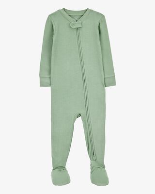 Product image 1 of Baby Solid PurelySoft Footie 1-Piece Pajamas - Green