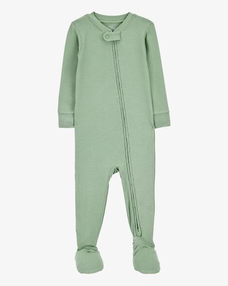  Product image 1 of Baby Solid PurelySoft Footie 1-Piece Pajamas - Green