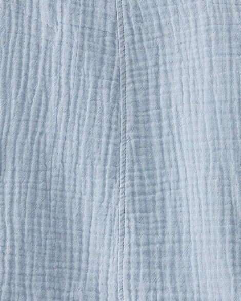  Product image 4 of Toddler Organic Cotton Gauze Shortalls in Seal Blue