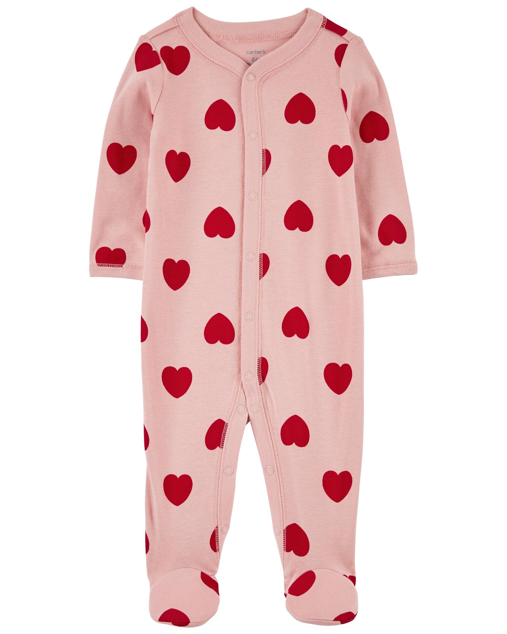 Baby Valentine s Day Hearts Snap Up Sleep Play Pajamas