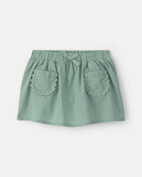 baby girl pocket skort - green