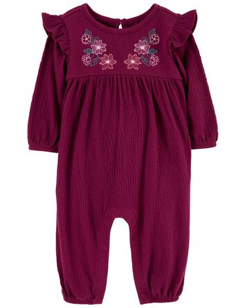 Baby Embroidered Floral Jumpsuit