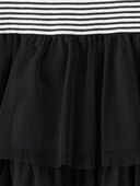Black - Kid Halloween Striped Tiered Tulle Dress - Black, Selected