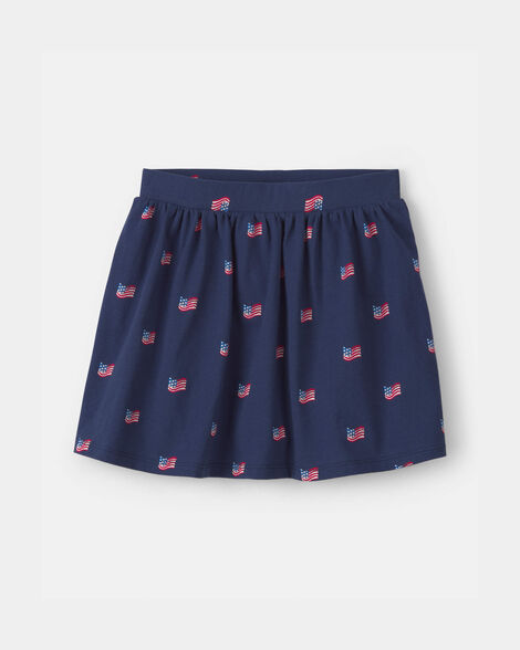 girls american flag skort - navy blue