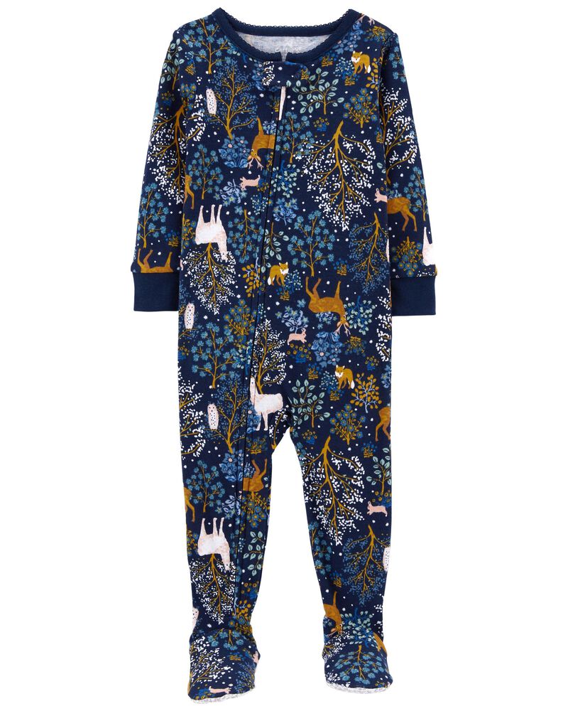 Toddler 1-Piece Deer 100% Snug Fit Cotton Footie PJs, , hi-res