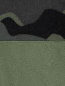 Green - Kid Camo Print Quarter-Zip Microfleece Pullover, Selected