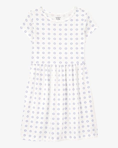  Product image 1 of Kid Floral Short-Sleeve Dress- Ivory