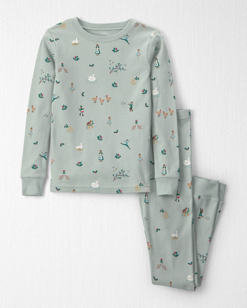 Little Planet Kids 2-Piece Organic Cotton Pajamas in 12 Days of Christmas Print 10 12 Days of Christmas