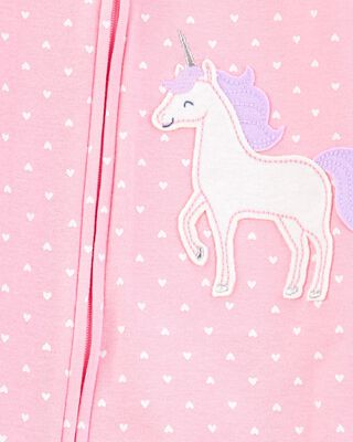 Product image 2 of Toddler Unicorn Snug Fit Cotton Footie 1-Piece Pajamas - Pink
