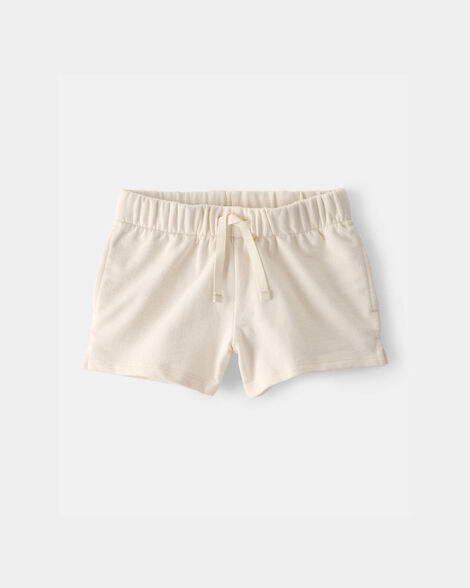 toddler girl french terry shorts - cream