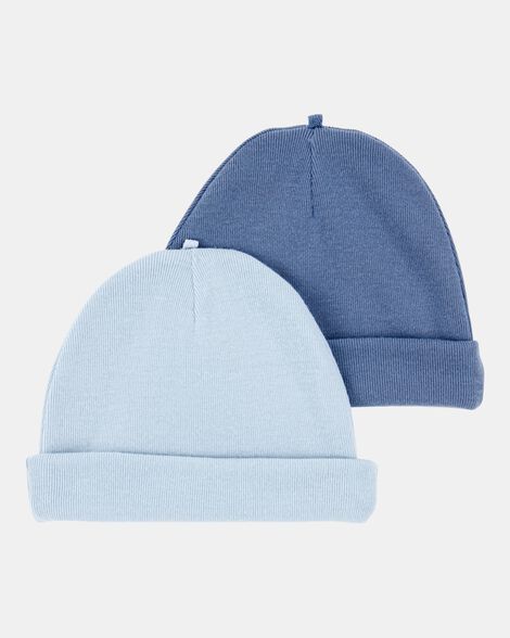 baby 2-pack caps - blue