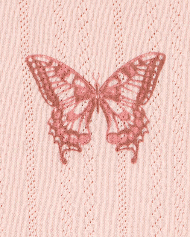 Product image 2 of Kid Butterfly Pointelle Baby Tee - Pink