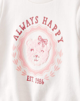 Product image 2 of Baby Girl Bear Short-Sleeve Fashion Top - White