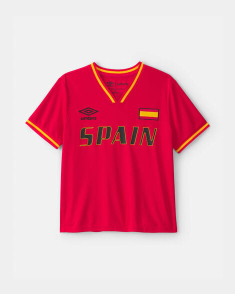 kids umbro spain soccer jersey - red