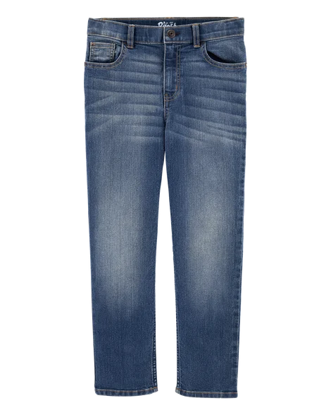 Image of Kid Medium Blue Wash Straight-Leg Jeans