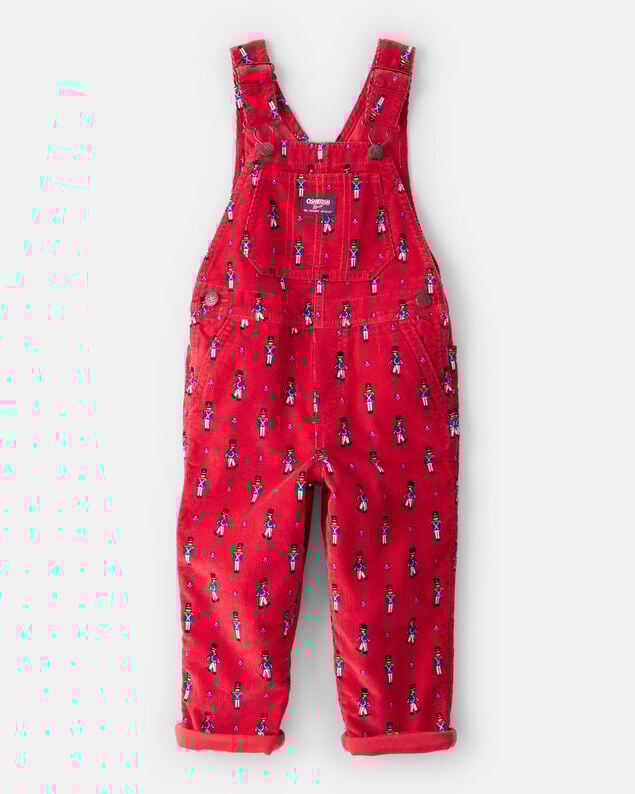 Product image 1 of Toddler Boy Nutcracker Print Corduroy Overalls - Red