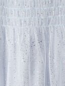 Blue - Toddler Girl Short-Sleeve Tulle Occasion Dress - Blue, Selected