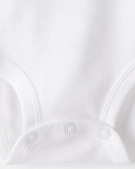 Product image 4 of Baby 5-Pack Short-Sleeve Bodysuits - White