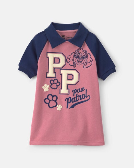 toddler girl paw patrol® polo dress - pink/navy blue
