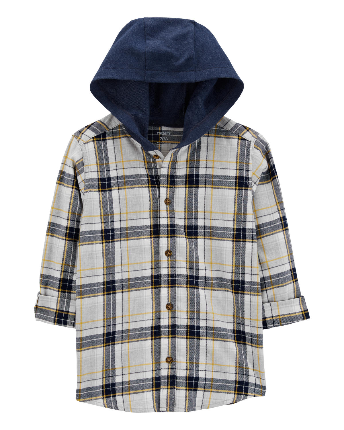 Kid Plaid Hooded Button Down Shirt Carter s Carter s