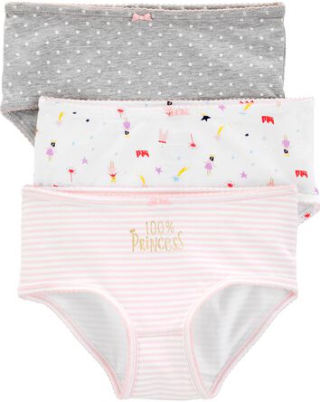 3-Pack Princess Print Cotton Underwear