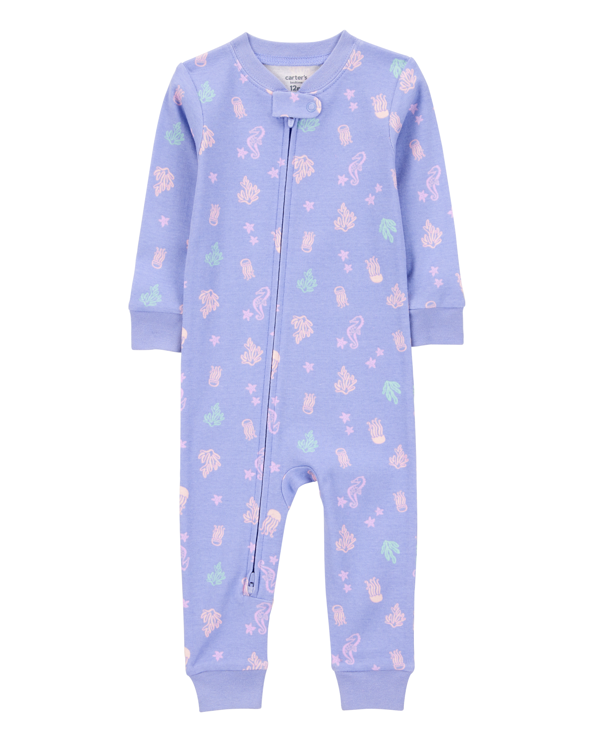 Toddler Girl 1-Piece Jellyfish 100% Snug Fit Cotton Footless Pajamas - Purple