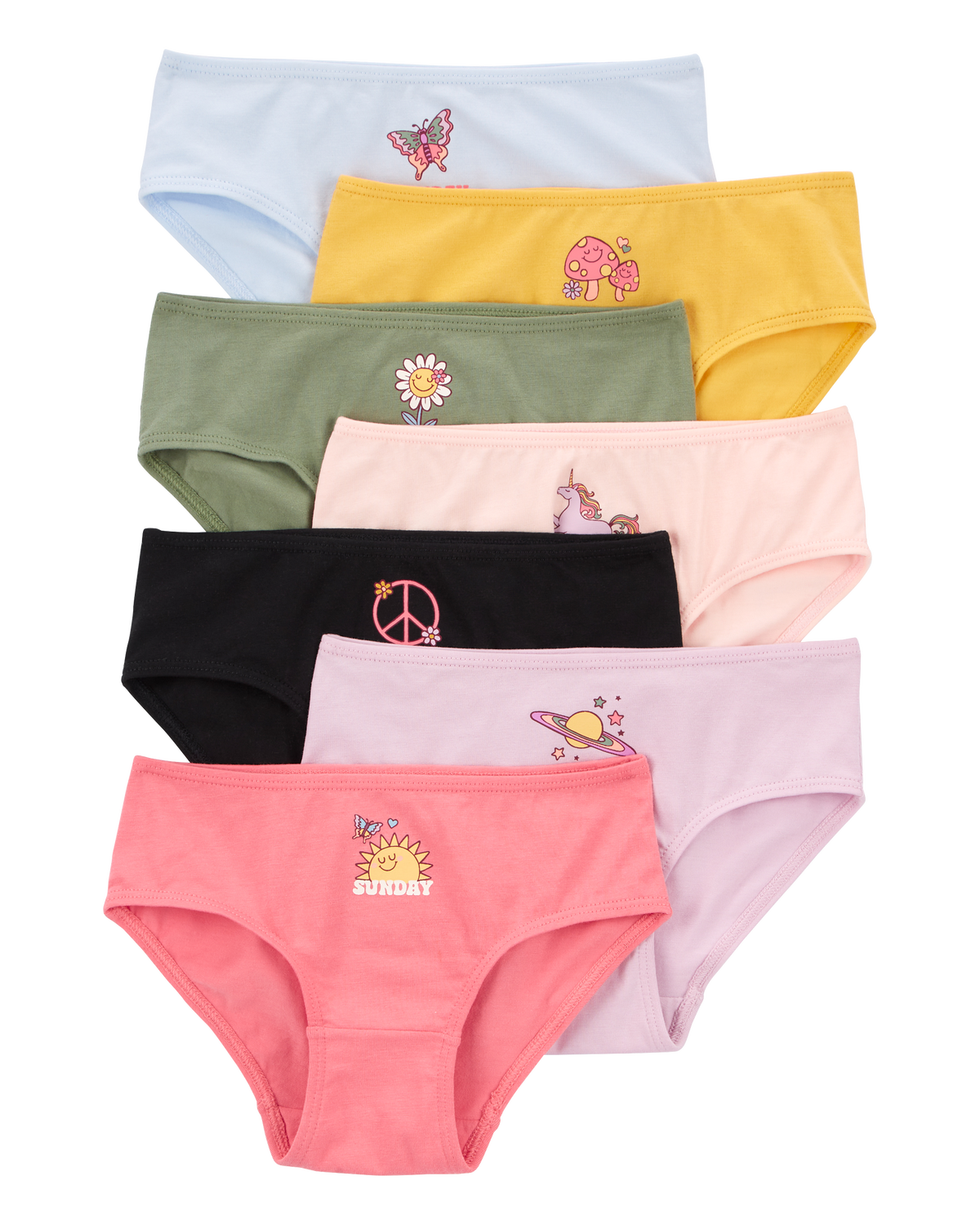 Kid 7-Pack Weekdays Hipster Stretch Cotton Undies - Carter's