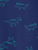 Navy - Baby Dinosaur Print French Terry Long-Sleeve Jumpsuit - Blue, Selected