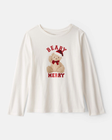 Girls Berry Merry Long-Sleeve Graphic Tee - Cream