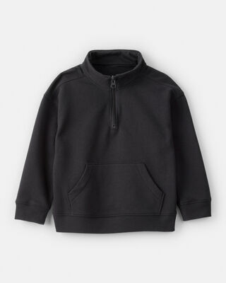 Product image 1 of Toddler Boy Solid Fleece Quarter Zip Sweatshirt - Black