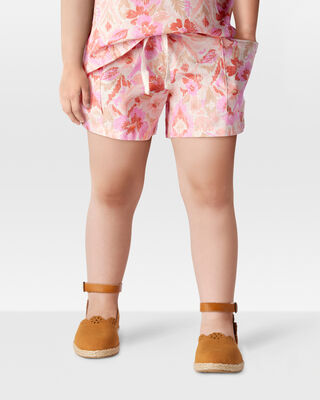 Product image 2 of Toddler Floral Print Drawstring Shorts - Pink