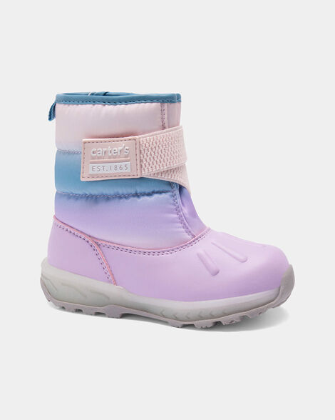 toddler girl light-up ombre snow boots - blue/purple