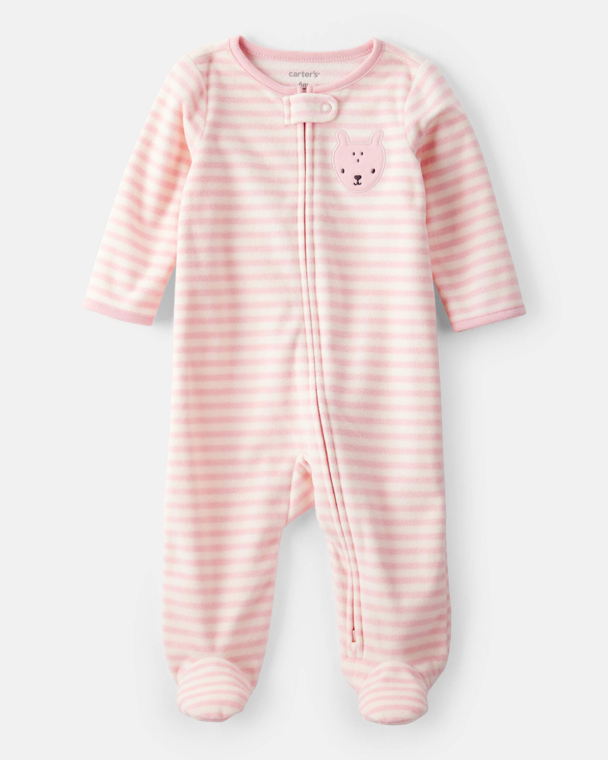 Baby Girl Deer Loose Fit Long-Sleeve Sleep & Play Pajamas - Pink