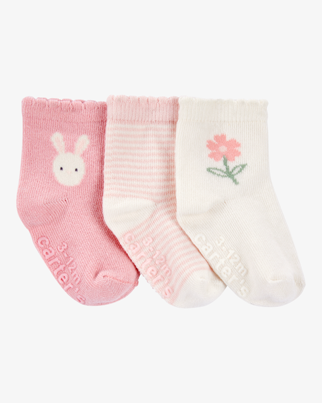 baby girl 3-pack bunny ankle socks