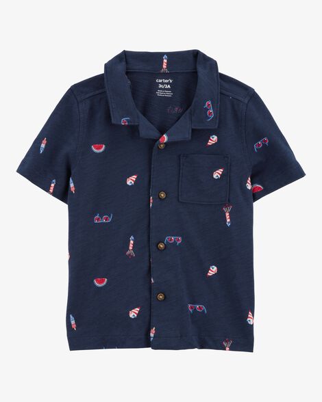 Product image 1 of Toddler 4th Of July Icons Button-Down Shirt