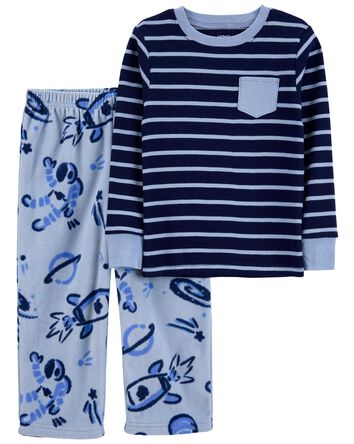 Toddler 2-Piece Space Cotton & Fleece PJs, 