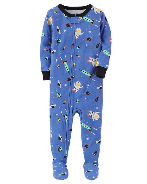 1-Piece Space Snug Fit Cotton PJs