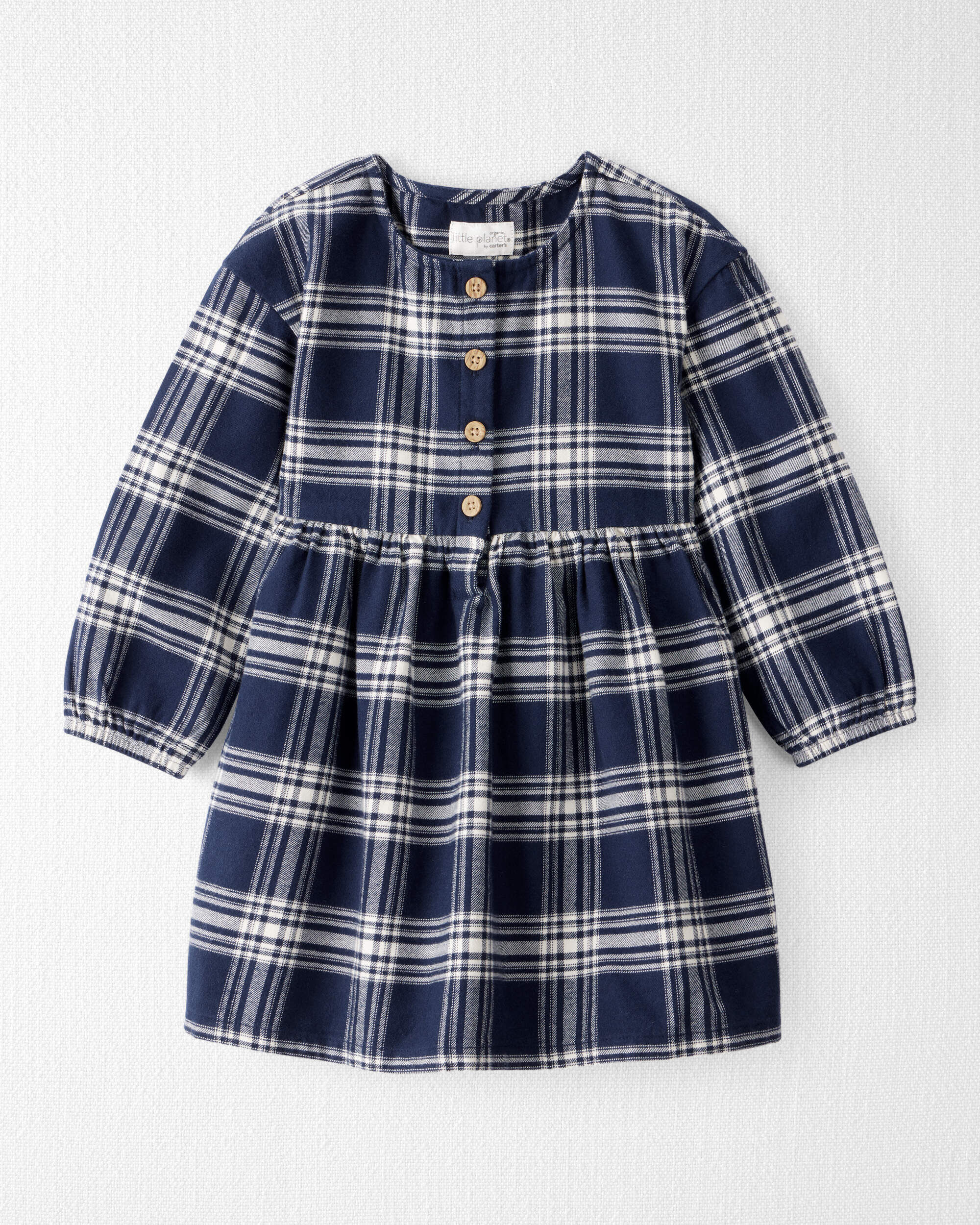 Toddler Girl Organic Cotton Flannel Dress - Little Planet