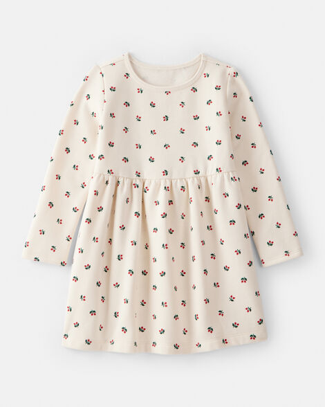 toddler girl holly knit dress - cream