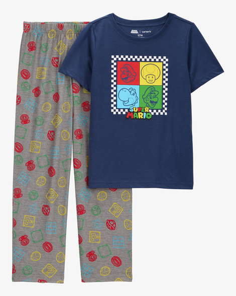 boys super mario bros™ loose fit 2-piece pajamas