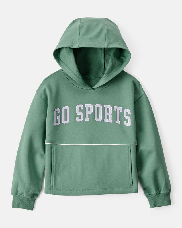 Product image 1 of Girls Go Sports Cotton Long-Sleeve Hoodie - Green