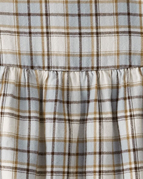  Product image 4 of Toddler Organic Cotton Herringbone Plaid Button-Front Dress