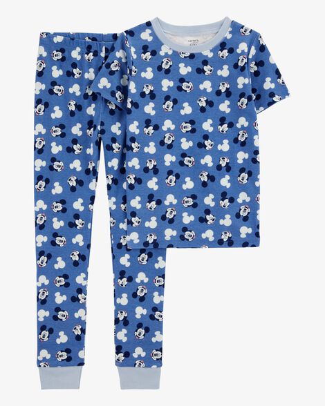  Product image 1 of Kid Disney© Mickey Mouse Snug Fit Cotton 2-Piece Pajamas - Navy