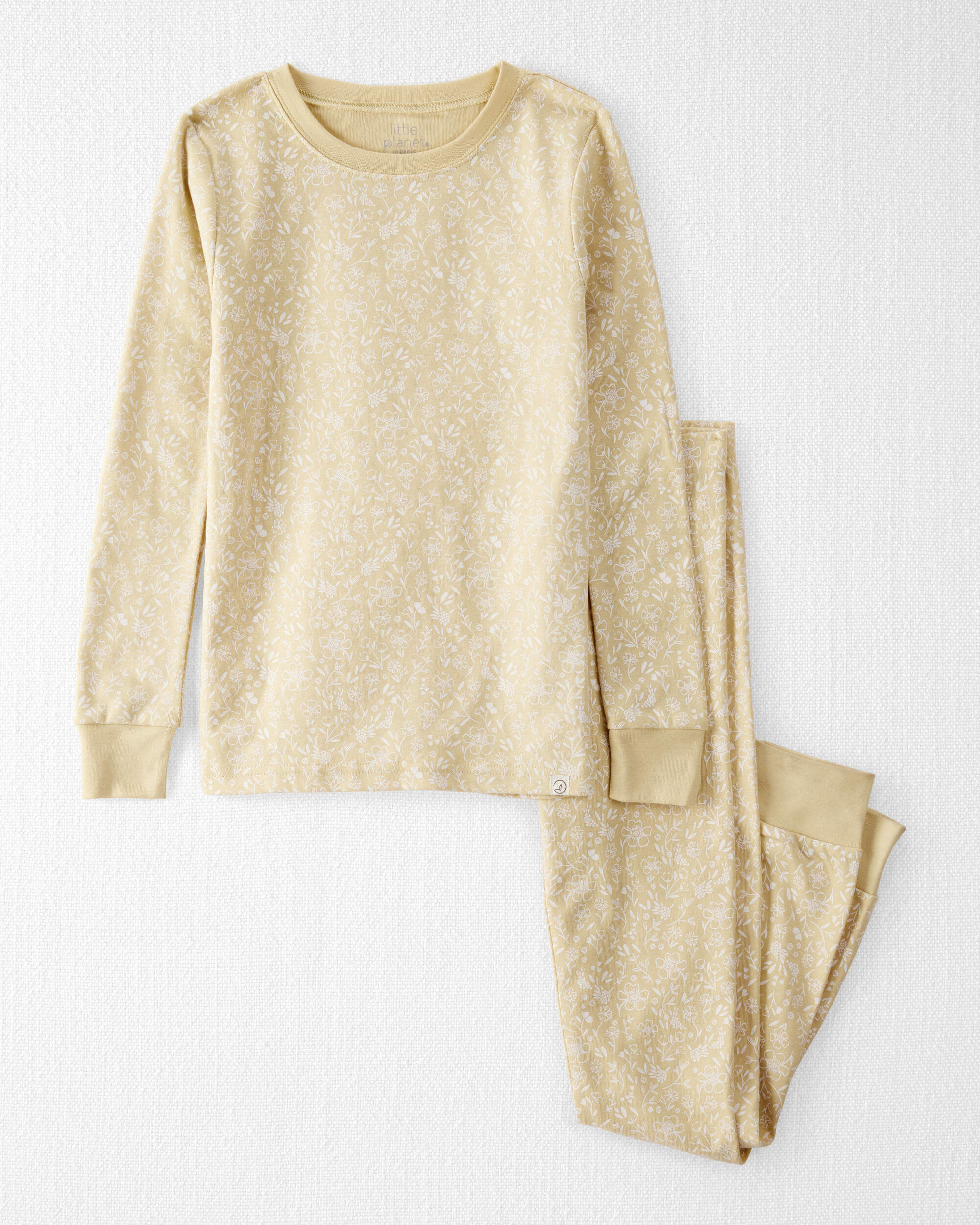 Kid Floral Print Organic Cotton 2-Piece Pajamas