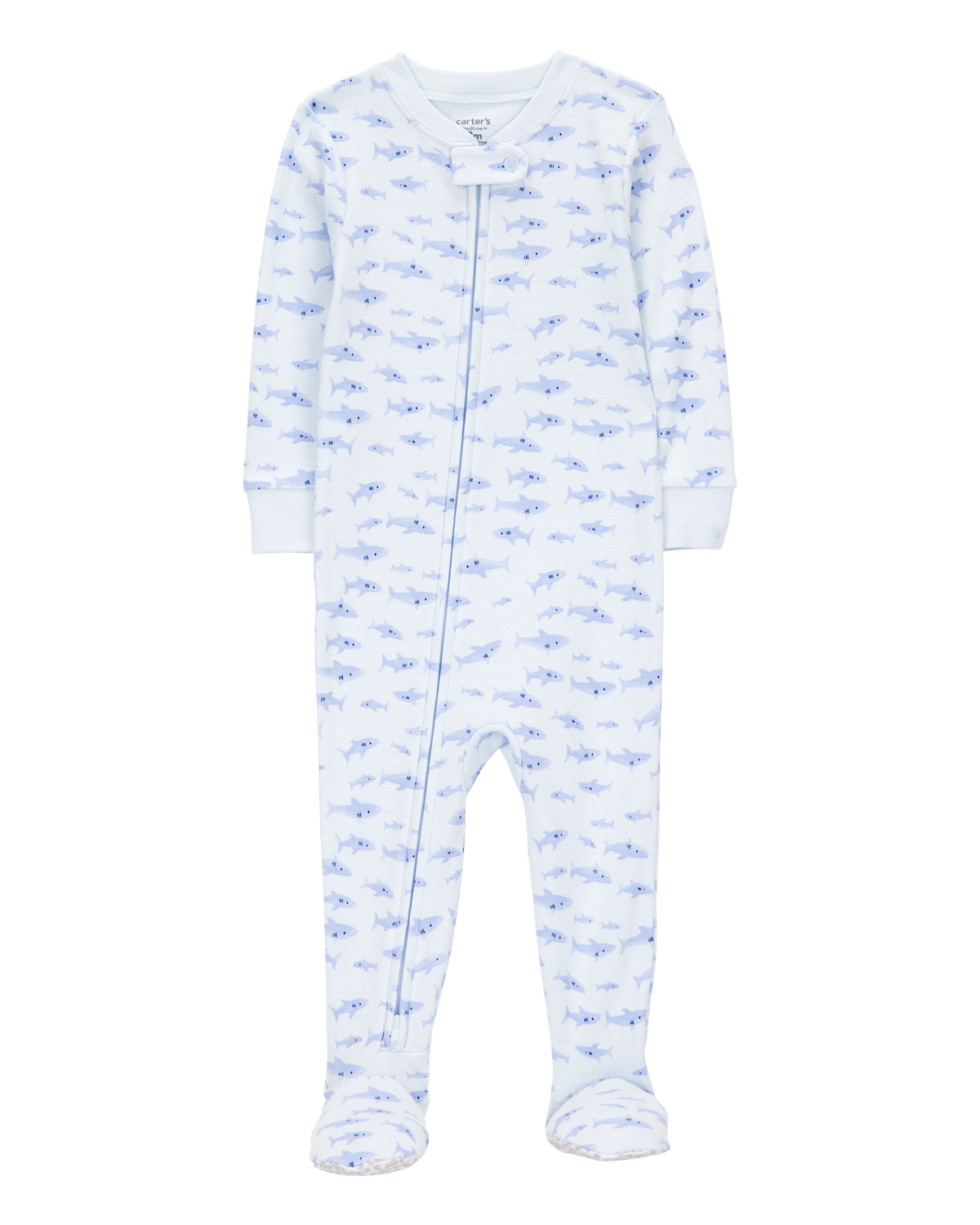 Toddler 1-Piece Shark 100% Snug Fit Cotton Footie Pajamas