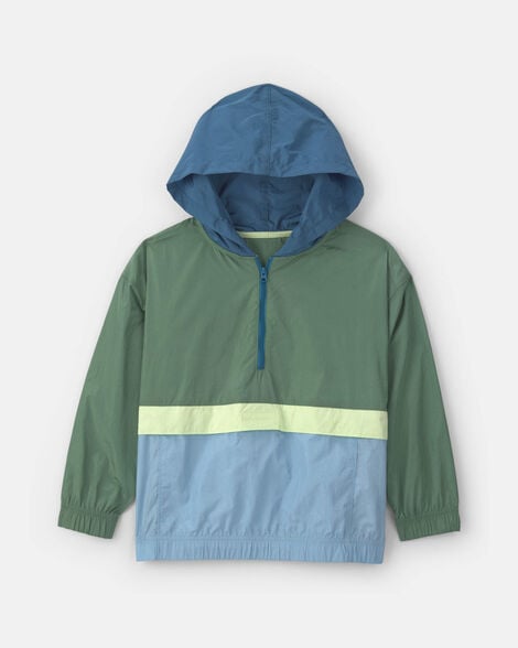 boys colorblock lightweight jacket - green/blue