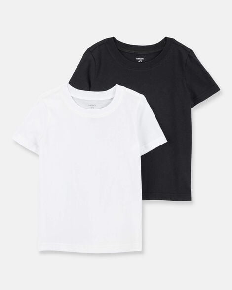 boys 2-pack short-sleeve undershirts - black/white