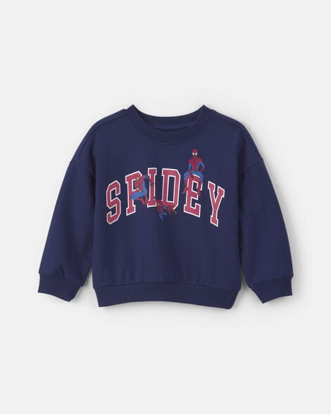 toddler boy ©marvel spider-man pullover sweatshirt - navy blue