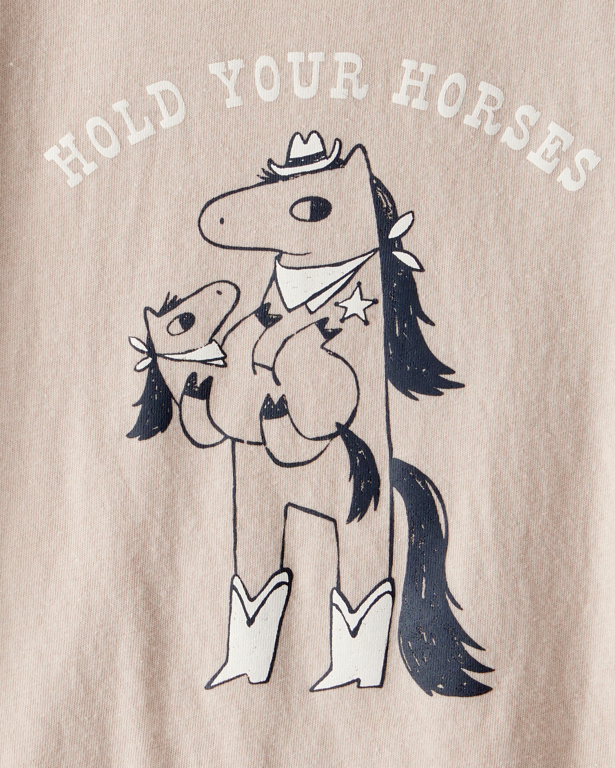Toddler Boy Hold Your Horses Short-Sleeve Graphic Tee - Tan