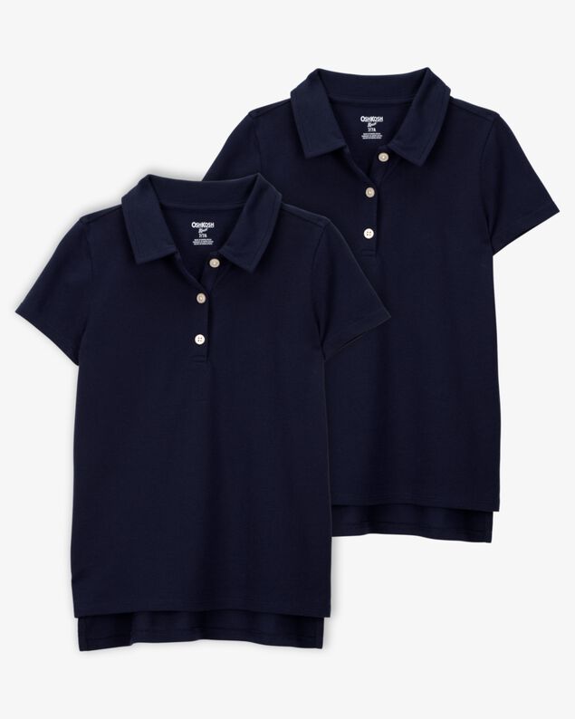 Product image 1 of Kid 2-Pack Pique Uniform Polo Shirts - Navy
